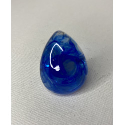 Bague goutte d'eau en résine bleue