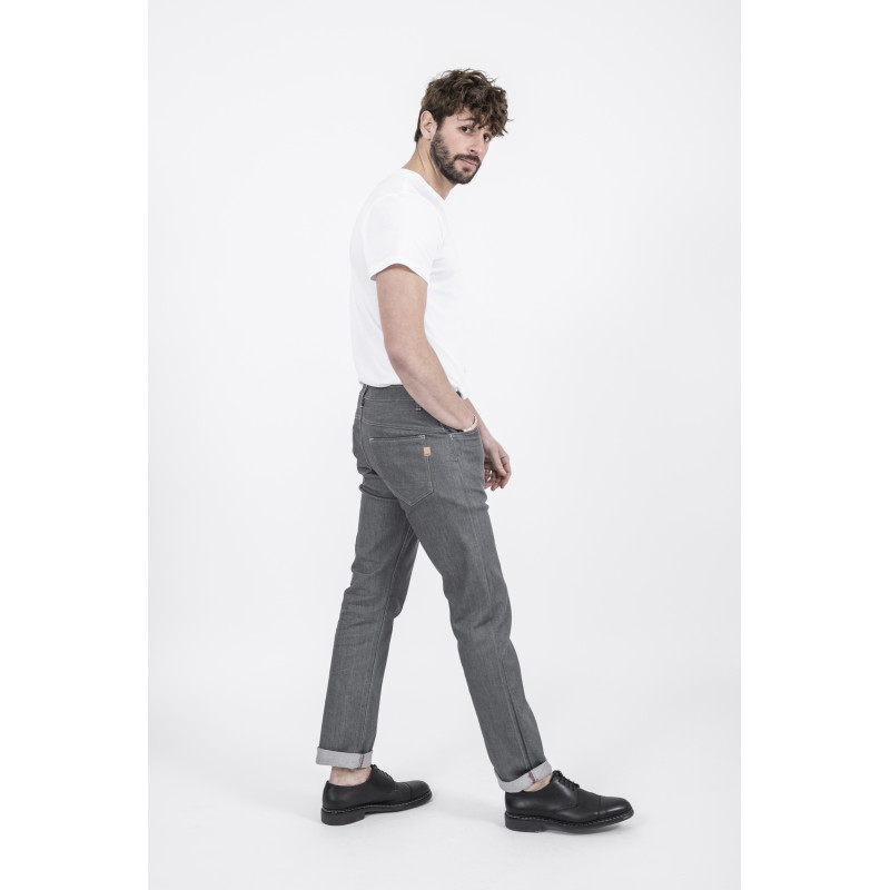 Jeans homme outlet gris coupe droite